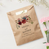 Burgundy Rustic Floral Custom Wedding Gefallen Tas Geschenktütchen (Versiegelt)