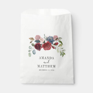 Burgundy Rustic Floral Custom Wedding Geschenktütchen
