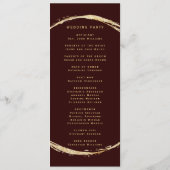 Burgundy Rustic Gold Circle Ampere und Hochzeit Programm (Rückseite)