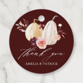 Burgundy Rustic Pumpkin Wedding Vielen Dank Geschenkanhänger (Vorderseite)