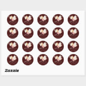 Burgundy Rustic Pumpkin Wedding Vielen Dank Runder Aufkleber (Blatt)
