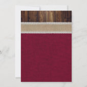 Burgundy Rustic Sonnenblume Hochzeit Einladung (Rückseite)