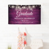 Burgundy Rustic Wood Graduation Party Banner (Insitu)