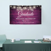 Burgundy Rustic Wood Graduation Party Banner (Messeveranstaltung)