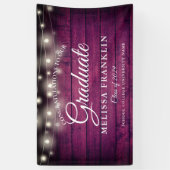 Burgundy Rustic Wood Graduation Party Banner (Vertikal)
