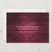 Burgundy Rustic Wood Sunflower Wedding Photo Save The Date (Rückseite)