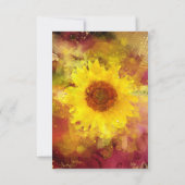 *~* Burgundy Rustic Yellow Sunflower Wedding RSVP Karte (Rückseite)