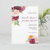 Burgundy Saffron Yellow Mauve Rustikale Hochzeit | Einladung (Stehend Vorderseite)