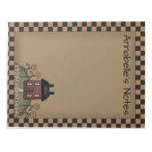 Burgundy Saltbox & Sonnenblumen Personalisiert Hin Notizblock (Vorderseite)