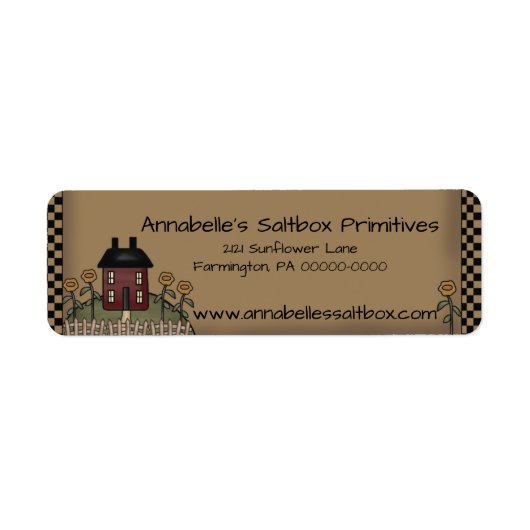 Burgundy Saltbox & Sonnenblumen Personalisierte Ad (Vorne)