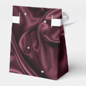 Burgundy Satin White Hearts Personalisiert Geschenkschachtel (Rückseite)