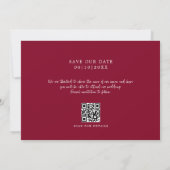 Burgundy Save the Date Fotokarte (Rückseite)