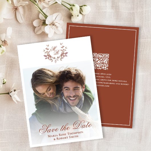 Burgundy Save the Date Wedding Classic Foto