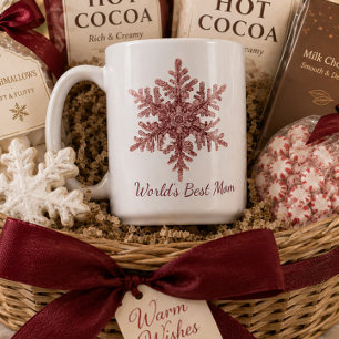 Burgundy-Schneeflocke der Welt mit der besten Mama Kaffeetasse