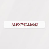 Burgundy Schreibwriter | Wasserdichte Namensschild Etiketten (Design 1)