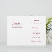 Burgundy Script Bi-Fold Wedding Program (Stehend Vorderseite)