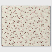 Burgundy Script Hearts on Cream– Valentine Pattern Geschenkpapier (Flach)