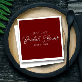 Burgundy Script Simple Brautparty Napkins Serviette