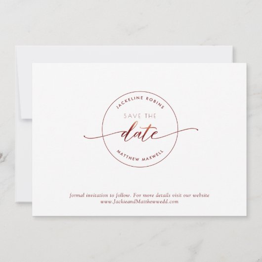 Burgundy Script Simple Briefmarke Wedding Save the Save The Date (Rückseite)