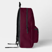 Burgundy Script | Stilvolle Monogram modern Bedruckter Rucksack (Links)