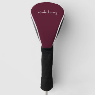 Burgundy Script   Stilvolle Monogram modern Golf Headcover