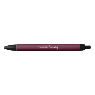 Burgundy Script Stilvolle Monogram modern Kugelschreiber