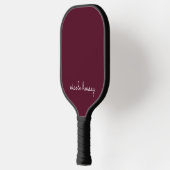 Burgundy Script | Stilvolle Monogram modern Pickleball Schläger (Links)