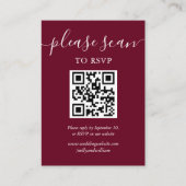 Burgundy Script UAWG QR Code Begleitkarte (Vorderseite)