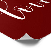 Burgundy Script wie süß es ist Hochzeitsdessert Poster (Ecke)