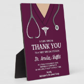 Burgundy Scrubs Medical Beruflich Danke Fotoplatte (Seite)