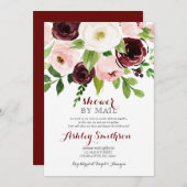 Burgundy Shower by Mail Brautparty Einladung (Vorne/Hinten)