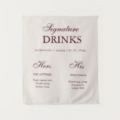 Burgundy Signature Drink wedding sign Wandteppich (Vorderseite)