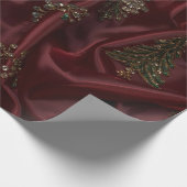 Burgundy Silk-Look Diamond  Geschenkpapier (Ecke)