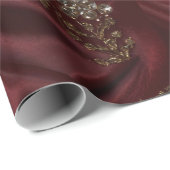 Burgundy Silk-Look Diamond  Geschenkpapier (Rolleneckpunkt)