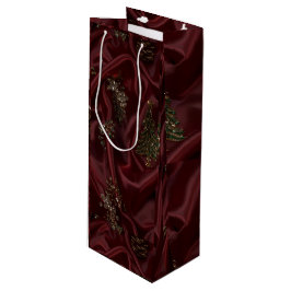 Burgundy Silk-Look Diamond  Geschenktüte Für Weinflaschen