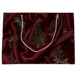 Burgundy Silk-Look Diamond  Große Geschenktüte