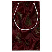 Burgundy Silk-Look Diamond  Kleine Geschenktüte (Rückseite)
