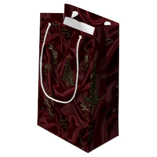Burgundy Silk-Look Diamond Kleine Geschenktüte