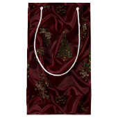 Burgundy Silk-Look Diamond  Kleine Geschenktüte (Vorderseite)