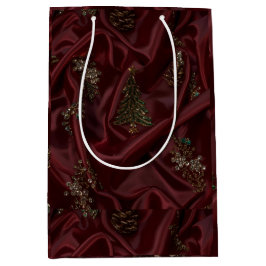 Burgundy Silk-Look Diamond  Mittlere Geschenktüte