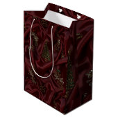 Burgundy Silk-Look Diamond  Mittlere Geschenktüte (Rückseite Schrägansicht)