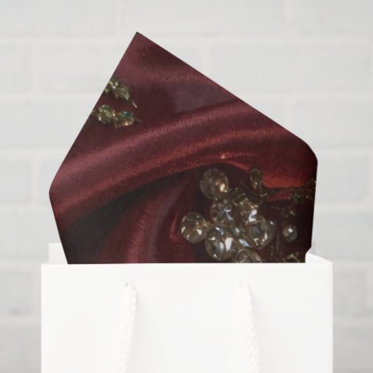 Burgundy Silk-Look Diamond  Seidenpapier (Geschenktüte)