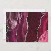 Burgundy Silver Agate Dark Save the Date Einladung (Rückseite)