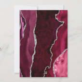 Burgundy Silver Agate Hochzeit Probe Dinner Einladung (Rückseite)