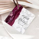 Burgundy Silver Agate Marble Wedding Geschenkanhänger