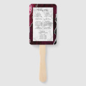 Burgundy Silver Agate Marble Wedding Program Fächer (Rückseite)