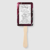Burgundy Silver Agate Marble Wedding Program Fächer (Vorderseite)