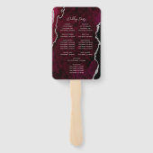 Burgundy Silver Agate Script Wedding Program Fächer (Rückseite)