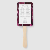 Burgundy Silver Agate Wedding Program Fächer (Rückseite)