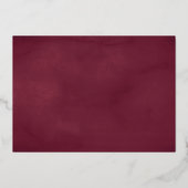 Burgundy Silver Butterfly Dress Quinceanera Folieneinladung (Rückseite)